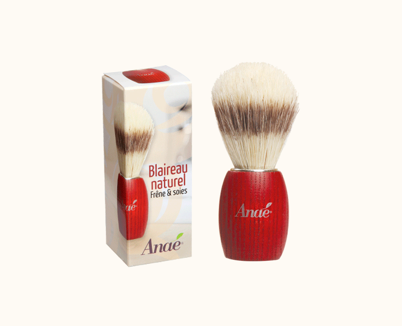 Blaireau en frêne teinté et soie naturelle