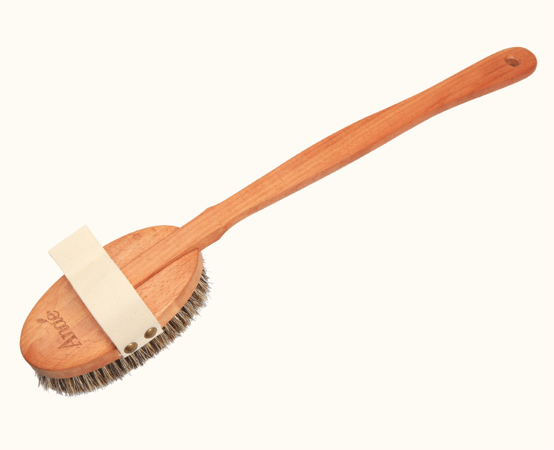 Brosse avec manche crins de cheval et fibres agave