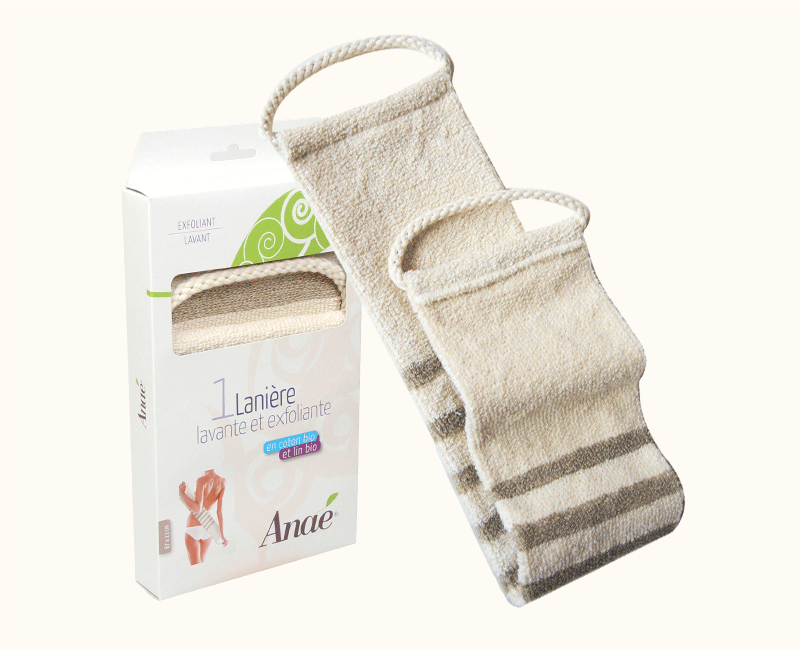 Lanière lavante exfoliante