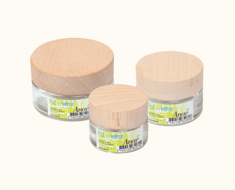 Pots en verre – bouchon bois
